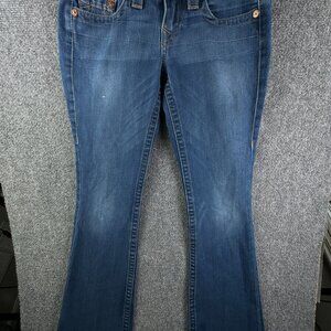 True Religion Bobby Jeans 26 Blue Denim USA Made Stretch Casual Women Flare